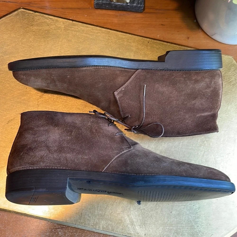 Salvatore Ferragamo Chukka Boot in Brown Suede